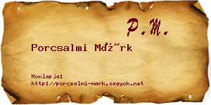 Porcsalmi Márk névjegykártya